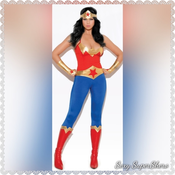 πSALE!πWonder Woman Sexy SuperShero 5pc Costume - Picture 2 of 8